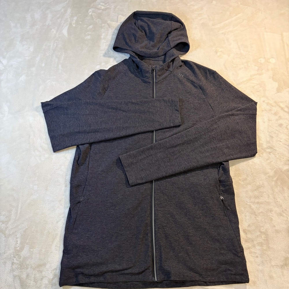 Lululemon Surge Warm Full Zip Hoodie Mens Large Gray Heathered Running Jacket